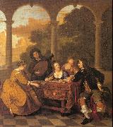 Loo, Jacob van Musical Party on a Terrace Sweden oil painting artist